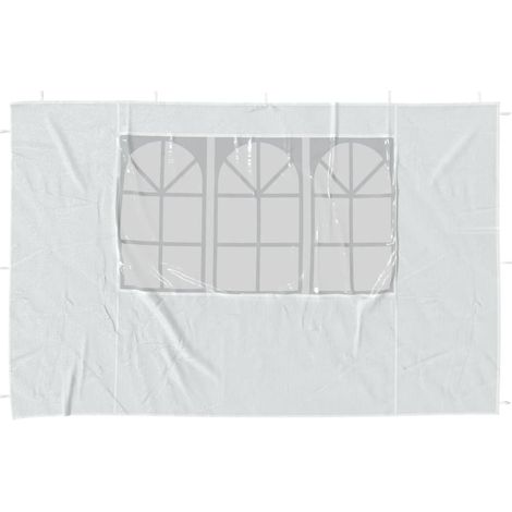 INLIFE Paroi de tente de réception 2 pcs avec fenêtre PE Blanc (1/3)
