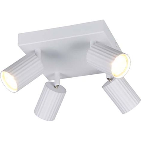 Deckenleuchte Deckenlampe Flurlampe Metall weiß 4-flammig schwenkbar GU10 B 20cm