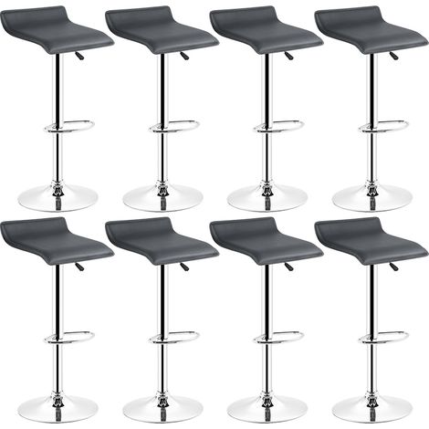 SiFree®Tabouret de bar (lot de 6),Chaise de Bar Blanc Pivotant et réglable (1/5)