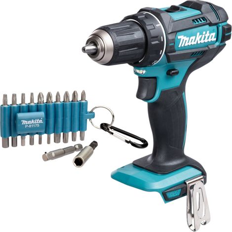 Trapano avvitatore a batteria Makita DDF 482 Z 18 V 62 Nm + set di punte da 22 pezzi - senza batteria, senza caricabatterie