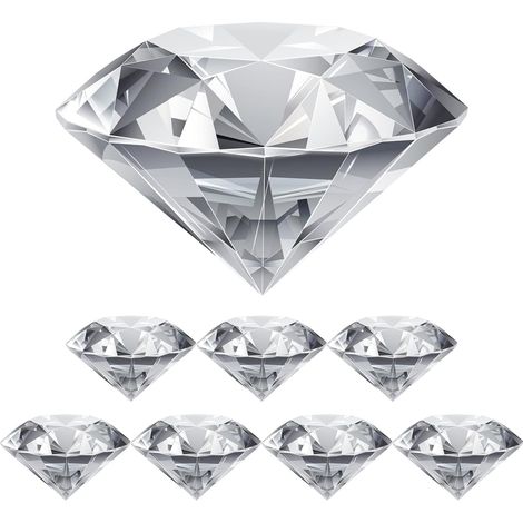 pieces polished crystal glass diamonds, clear glass diamonds for wedding favors, party decorations, shop window displays, 40 mm (1/5)