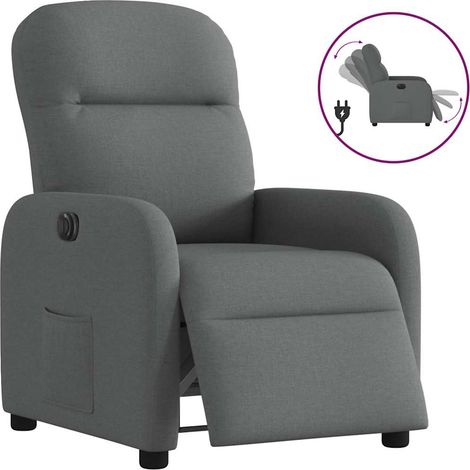 Relaxsessel Elektrisch Dunkelgrau Stoff