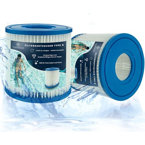 Type D Filter Cartridges for Summer, Type VII & Type D Pool Filter Cartridges, for SFS-350/600, RP-350, RX-600 Pool Pumps