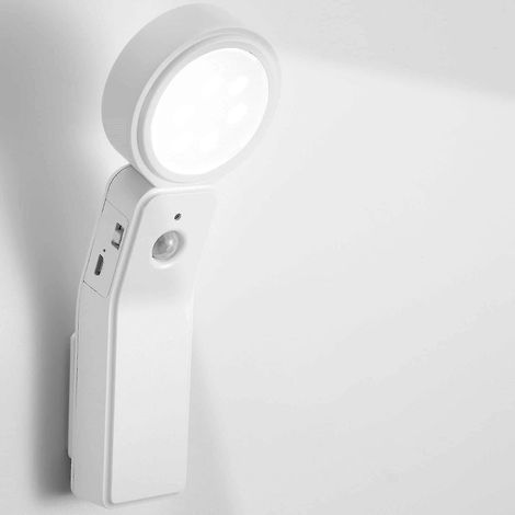 Veilleuse LED avec détecteur de lumière crépusculaire et de mouvement, 3 en 1 : veilleuse, lampe de bureau, lampe torche, capteur L (1/2)