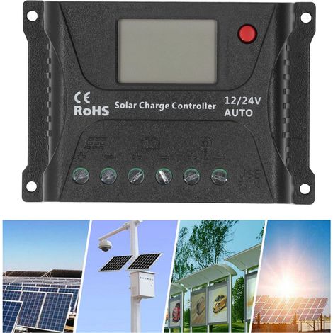 HP Serie 10A 12V/24V PWM Solar-Lade-/Entladeregler mit LED-Anzeige und USB-Anschluss (1/5)