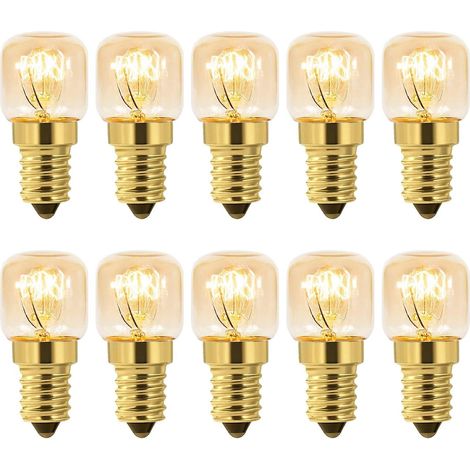 Ampoules pour four 15 W E14 T22, lot de 10, blanc chaud 2700 K, 80 lm, 230 V CA, pour four et réfrigérateur. (1/4)