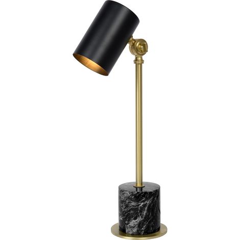 Lampe bureau Lucide Brandon marbre noir-doré E14 40W (1/5)