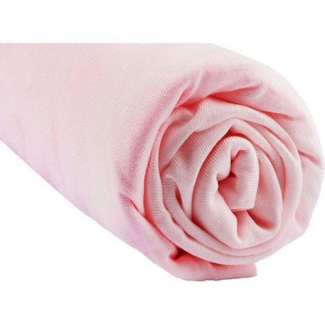 Drap housse Bambou lit deux places 140x190 / 140x200 cm - Rose (1/4)