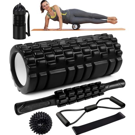 Rouleau de Massage,bâton de rouleau musculair, balles de massage, Bandes de résistance, Rouleau de Massage pour Massage Profond des Tissus Musculaires (1/5)