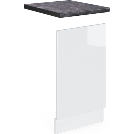 Frontblende R-Line, Weiß Hochglanz, 45 cm , AP Anthrazit, Vicco