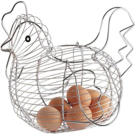EggNest - Panier à œufs en métal en forme de poule pour 24 œufs (1/5)