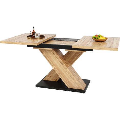 ELVMI Mesa de Comedor Extensible con 1 Tablero y 4 Patas Regulables, para Cocina y Salón, en MDF, 119×80×75 cm (1/5)