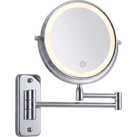 Miroir Mural de Maquillage LED argenté avec accu USB (1/5)