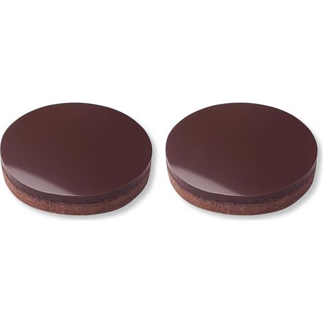 2x Patin silicone autocollant antidérapant anti-vibration rond Ø50mm Pied Meuble Ménager Electronique Adhésif, Marron (1/3)