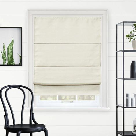 Habillage de fenêtre, Stores Romains, Tissu Polyester, Plastique, métal, Acier, Coquille de Lune (occultant), 5,8 x 68,6 cm (l x H) (1/5)