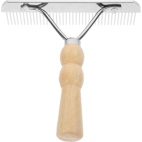 Brosse de Nettoyage Prise en Main Toilettage pour Chevaux Manche en Bois et Métal , Élimine la Saleté Compactée (1/5)