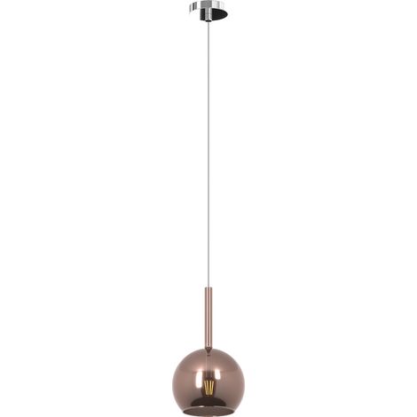 Sospensione Contemporanea Future Metallo Cromo Vetro Rame 1 Luce E27 D.15Cm