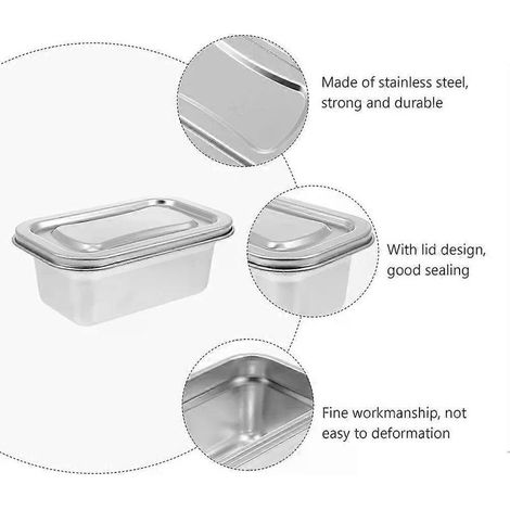 Boîte à glace artisanale, récipient de rangement, boîte de congélation en acier inoxydable (1/5)