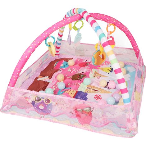 Tapis d'éveil carré pour bébé, motif bonbons, multifonctionnel, en plastique sûr et pliable, idéal pour la maison et l'extérieur. (1/5)