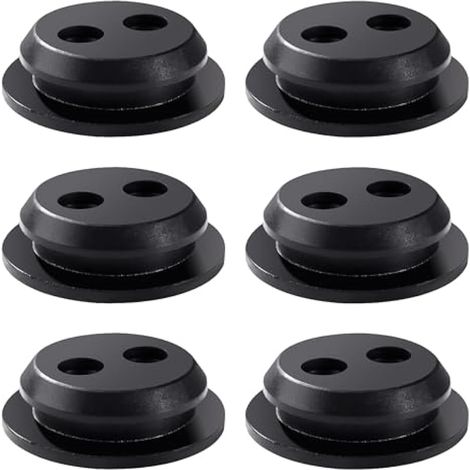 6 Pièces Réservoir de Carburant Œillets en Caoutchouc, Caoutchouc Douille Joint de Réservoir 2 Trous, pour Débroussailleuse, Débroussailleuse, Souffleur