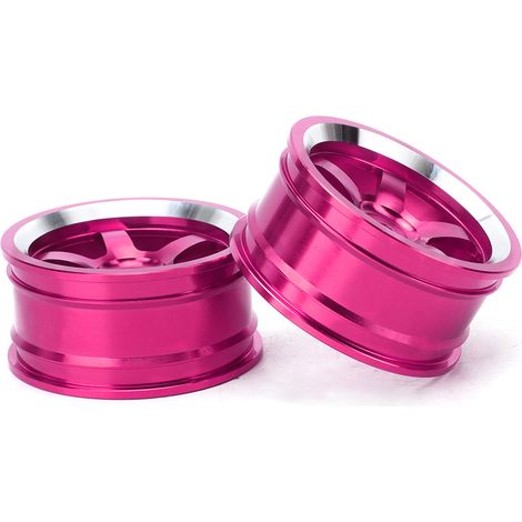 Lot de 4 moyeux de roue en alliage d'aluminium 1/10, pièces détachées RC compatibles avec la voiture de drift de tourisme HSP 94123 (rose). (1/5)
