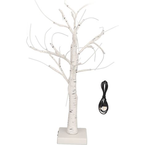 Bouleau lumineux LED avec branches ajustables, socle stable, décoration chambre mariage. (1/5)