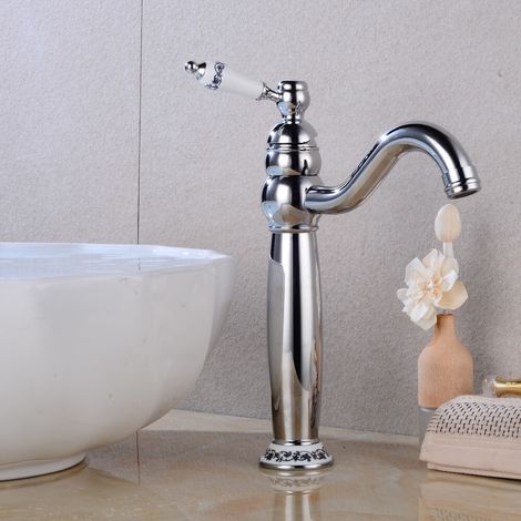 Retro Nostalgie Waschtischarmatur Mischbattrie Wasserhahn Einhebelmischer Bad (1/5)