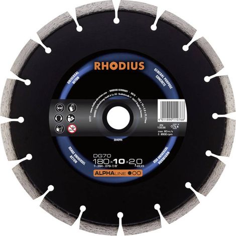 RHODIUS Disque de tronconnage diamant - ALPHALINE - DG 70 - 115 X 10,0 X 1,6 X 22,23mm (1/3)