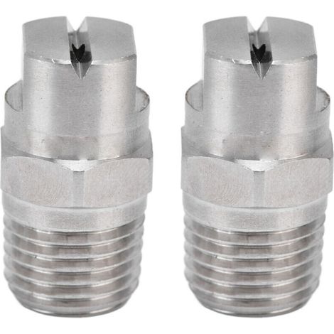2 Pièces Buse à Jet Plat en Acier Inoxydable Robuste et Durable, Débit d'Eau Réglable, Angle Large 65° pour Atomisation (1/5)