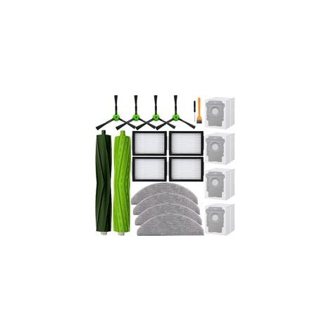Accessoires et pièces de rechange pour aspirateur robot iRobot Roomba Combo i5+ j5+ : 1 jeu de brosses rotatives, 4 filtres, 4 lingettes de nettoyage, 4 sacs d’aspiration et 4 brosses latérales. (1/5)