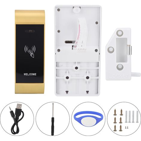 Serrure électronique à capteur intelligent pour classeur/armoire avec bracelet de déverrouillage en forme de U (dorée) (1/5)