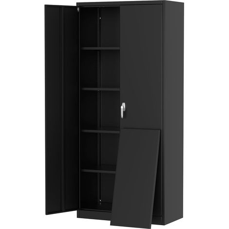 Armoire métal verrouillée 180,34cm 4 étagères modulables garage bureau atelier (1/5)