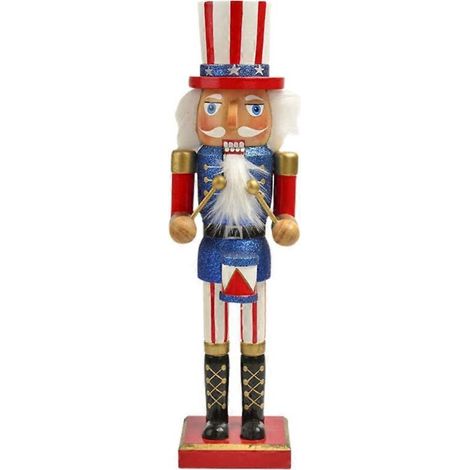 Figurines de soldats casse-noisette américains en bois de 38 cm (15 pouces), décoration de Noël pour l'intérieur (1/5)