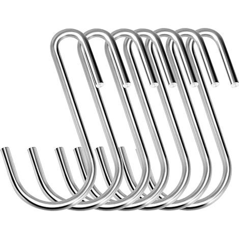 Juego de 30 ganchos en forma de S de acero inoxidable de primera calidad para colgar utensilios de cocina ganchos profesionales en forma de S para colgar ollas, sartenes, tazas y plantas. (1/5)
