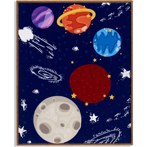 Weltraumposter im Rahmen PLANET, 41,2 x 51,5 cm