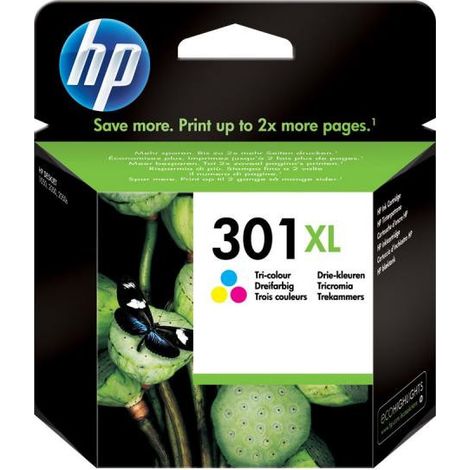 HP 301XL High Yield Tri-color Original Ink Cartridge cartouche d'encre 1 pièce(s) Rendement élevé (XL) Cyan, Magenta, Jaune (1/6)