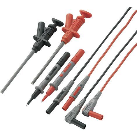 SET DE CORDONS DE MESURE DE SÉCURITÉ VOLTCRAFT MS-6 [ BANANE MÂLE 4 MM - BANANE MÂLE 4 MM] 1.20 M NOIR, ROUGE (1/5)