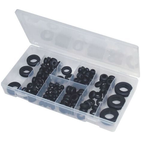 Rubber grommet with eyelet and threading kit 180 pieces per box set for electrical installations cable management and DIY projects (1/5)