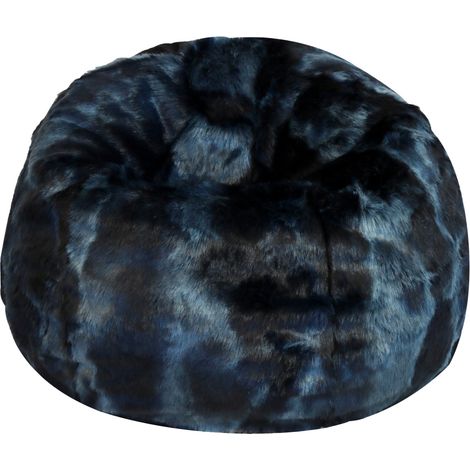 Maxy Pouf 80x80x70 cm in Pelliccia Sintetica Nuvola Blu (1/2)