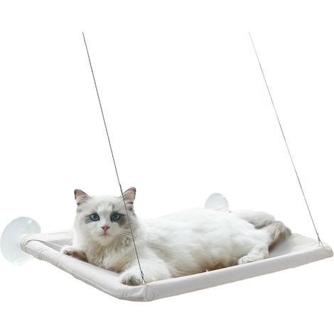 Perchoir de fenêtre pour chat – Cadre solide avec ventouses puissantes – Tapis en tissu amovible – Installation sans outils – Jormftte (1/4)