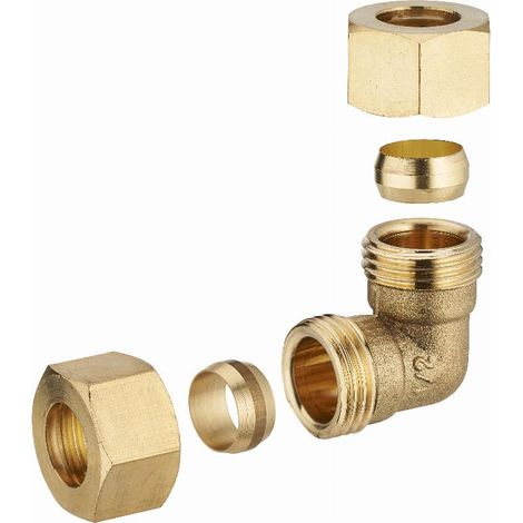 Codo bicono igual de latón para tubo de cobre NOYON & THIEBAULT - Ø 16 mm - 612-16L1