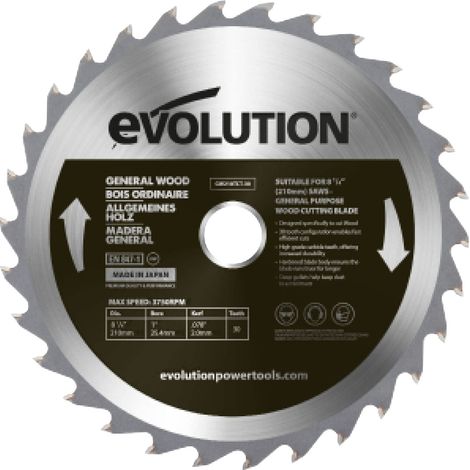 Sega troncatrice Evolution da 210 mm/30 oz con punta in Widia per il taglio del legno (1/4)