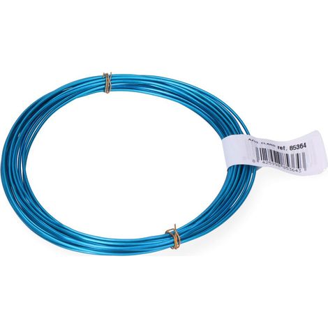 Pack 1 unité. Rouleau de fil d'aluminium 1,5 mm 5 m bleu clair
