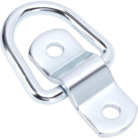Heavy Duty D-Hooks, Trailer Tie-Down Rings, 1/4 Inch Capacity, 2400 Pounds, Truck Loading Brackets, Strap Mounting Points, Vehicle (1/5)