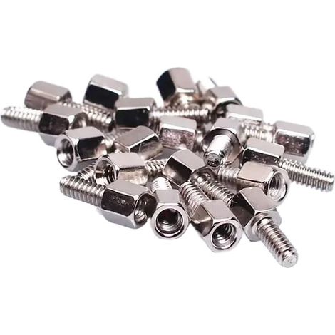 Lot de 30 vis à six pans creux for connecteurs DB9, DB15, DB25, RS232 et VGA. Écrous hexagonaux inclus. Support de plaque de fixation for connecteur série COM. Goujon de fixation.(D) (1/4)