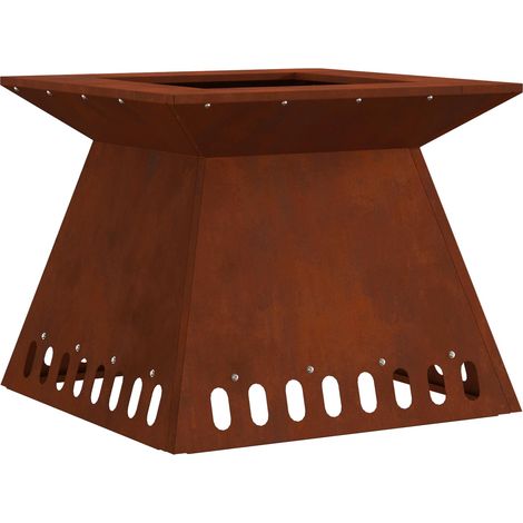 Foyer de cheminée Marron 48 x 48 x 40 cm Acier patiné