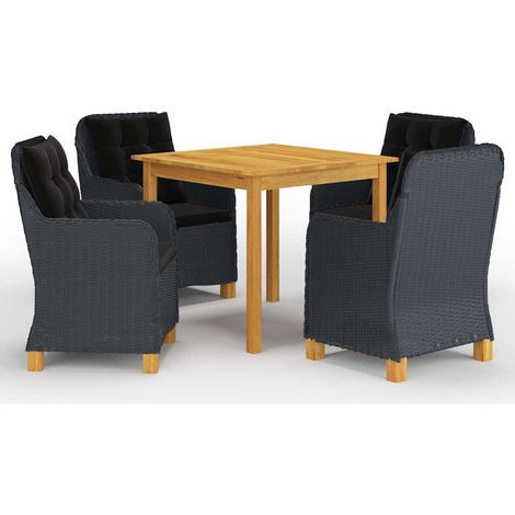 Ensemble à manger de jardin 5 pcs-Salon de jardin Gris foncé 766030 (1/5)