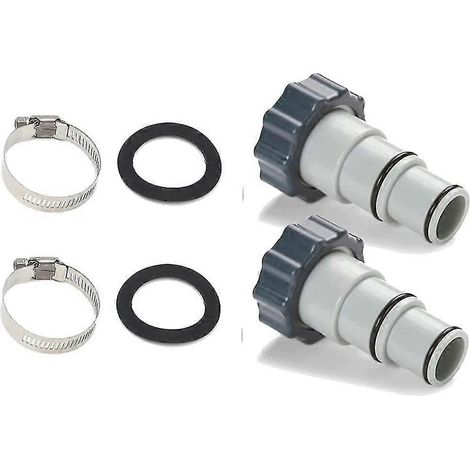 Confezione da due adattatori di tipo A per pompe per piscine Intex serie A con filettatura interna - misure da 1,23 pollici e 1,5 pollici - ideali per la sostituzione dei tubi flessibili della piscina (1/5)