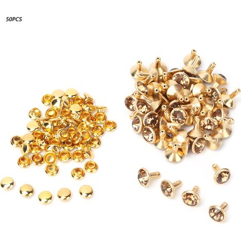 Rivets de perçage à longue patte pour sertir des diamants de qualité A, du verre et des cristaux dans des vêtements, sacs et accessoires faits maison. (1/4)