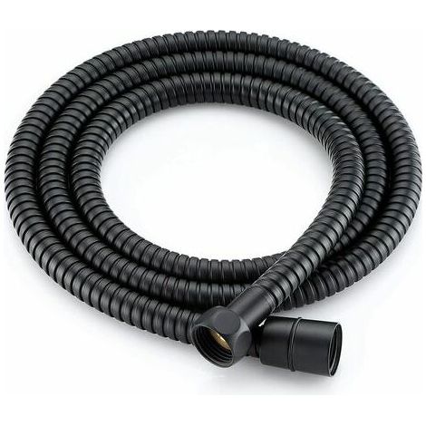 1,5 m Edelstahl-Brauseschlauch, knickfest, für Handbrause, Kopfbrause, schwarz